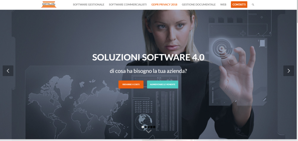 Screenshot sito web datalog