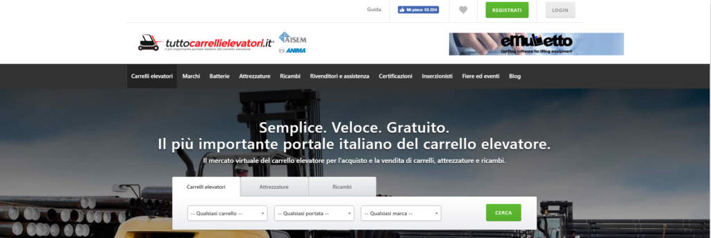 Screenshot sito tuttocarrellielevatori